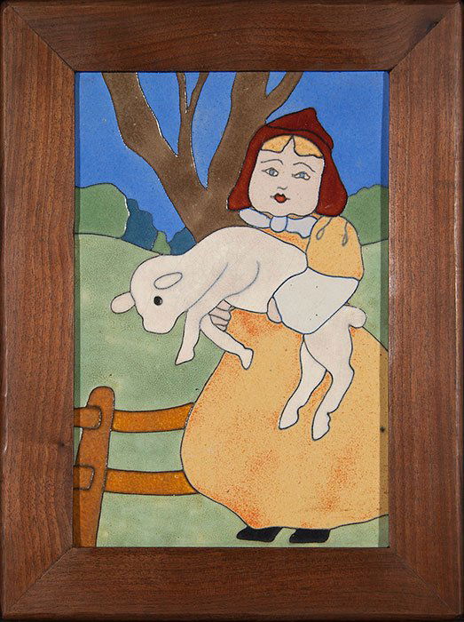 Flint tile Mary Had a Little Lamb, 13 3/4" x 9" (1 of 1)
