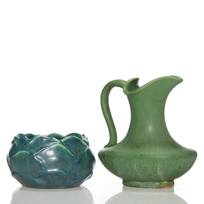 2 Hampshire Pottery items, bowl, pitcher, 5 1/2" (1 of 1)