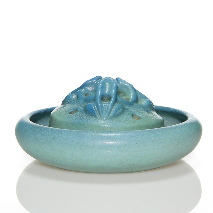 Van Briggle bowl & flower frog, 1915, 1 7/8" x 8 1/8" (1 of 1)