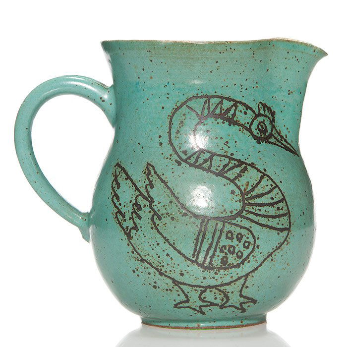 Carlton Ball, Aaron Bohrod pitcher, birds7 1/4" (1 of 1)