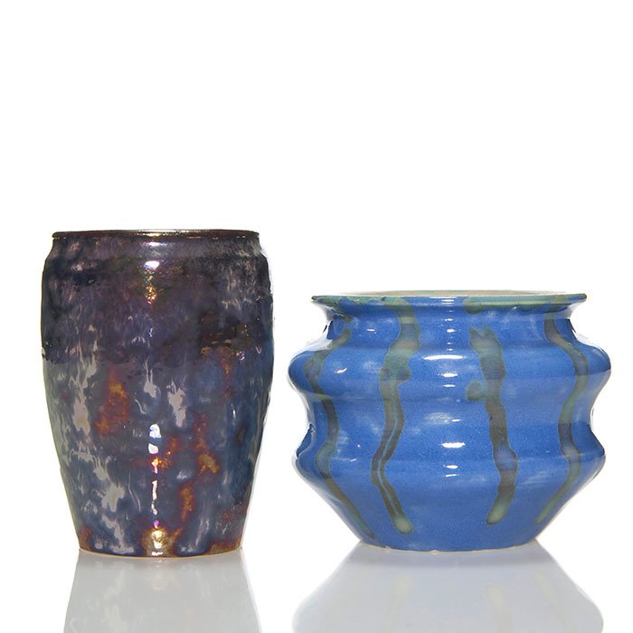 2 Paul Katrich luster vases, 3 7/8" and 3" (1 of 1)