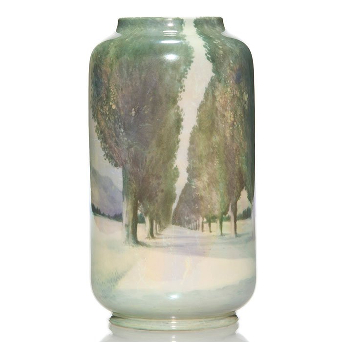 Royal Doulton vase, scenic, 8 1/4", R. Holdcroft (1 of 2)