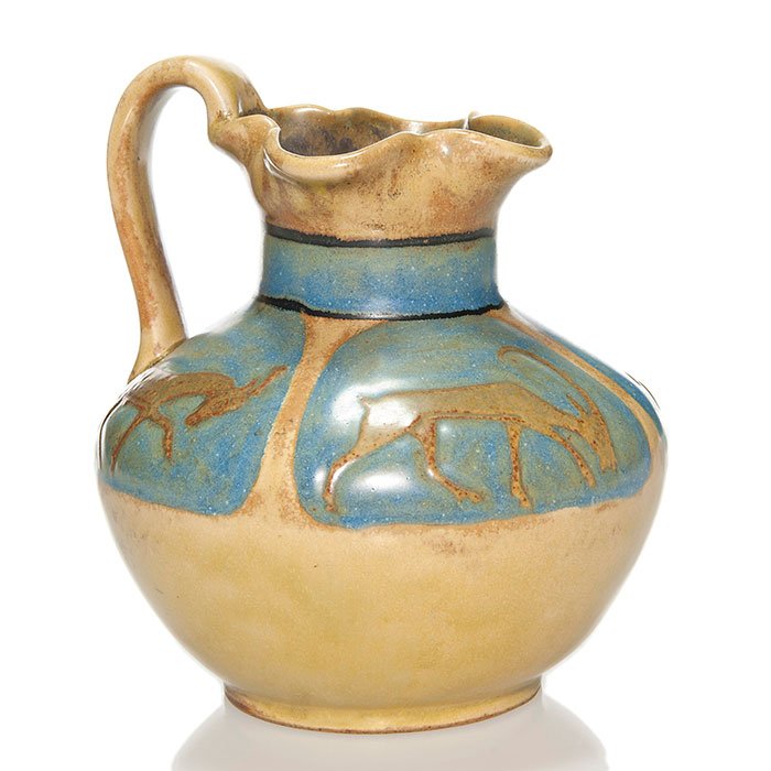 Louis Lourioux, French,  carved pitcher, deer, 7 1/2" (1 of 1)