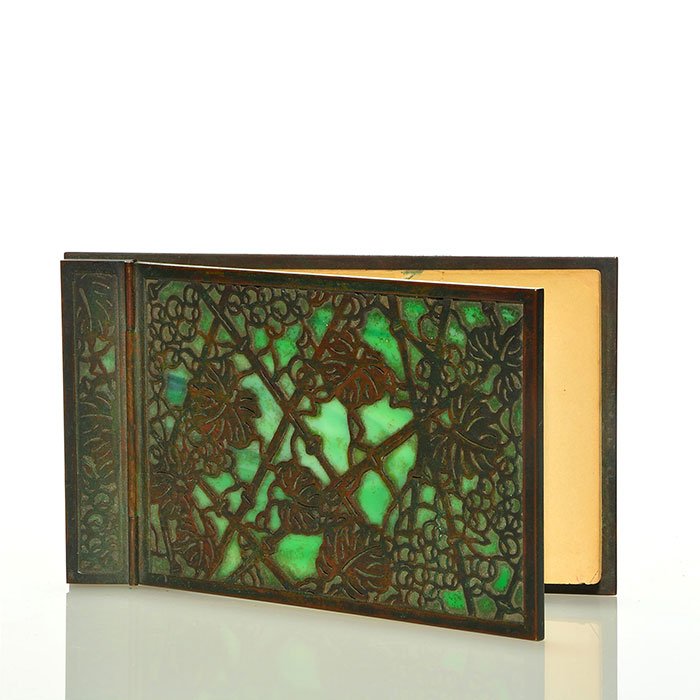 Tiffany Grape leaf hinged note pad holder, 7 5/8" (1 of 1)