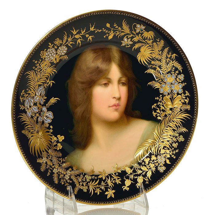 Royal Vienna portrait plate, Maiden, Görner, 9 1/2" (1 of 1)