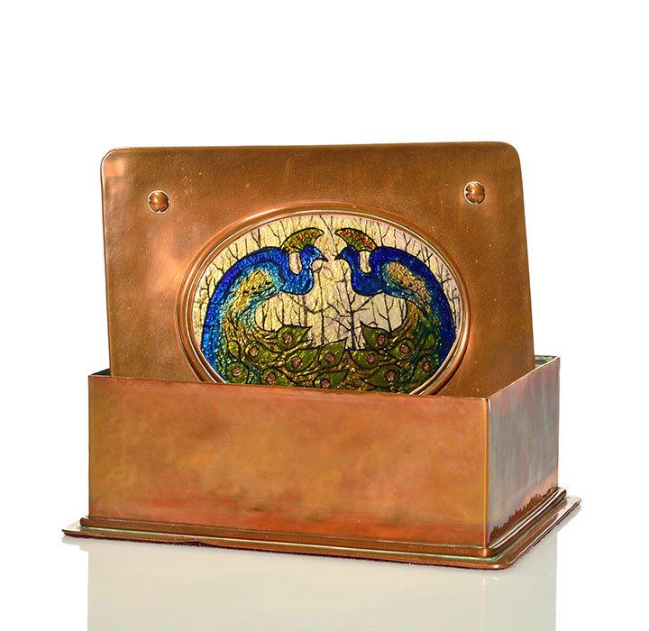 Arts & Crafts copper box, enamel, Frank Marshall (1 of 4)