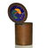 Arts & Crafts copper box, enameled bird, 3 1/2"