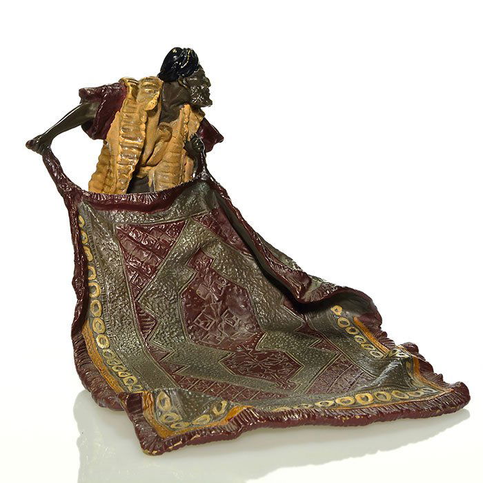 Contemporary Rug Dealer bronze figural, 6 1/2" (1 of 2)