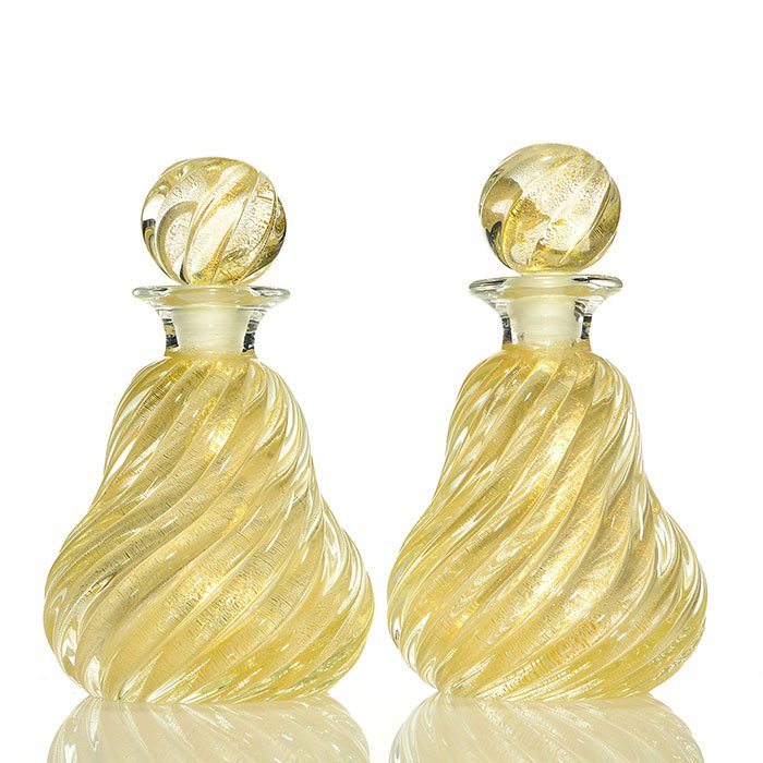 Pr Venetian colognes, aventurine swirl, 7" (1 of 1)