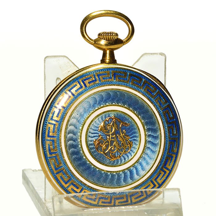 Longines Grand Prix 18K pocket watch, Gilloche (1 of 5)