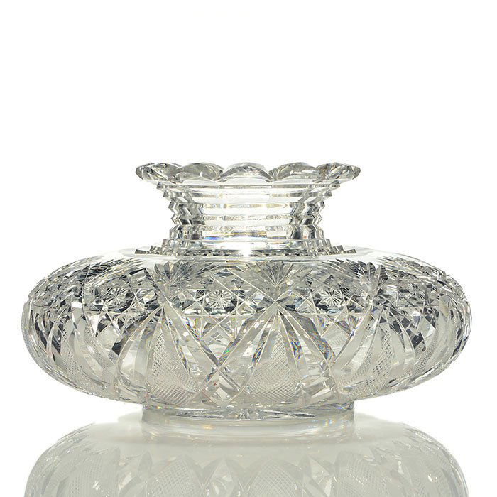 Brilliant Hawkes flower center, Gladys, 12 1/5"D, sig (1 of 1)