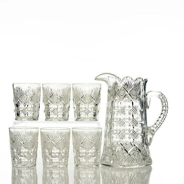 Rare Bengal pattern Sinclaire tankard & 6 tumblers (1 of 1)