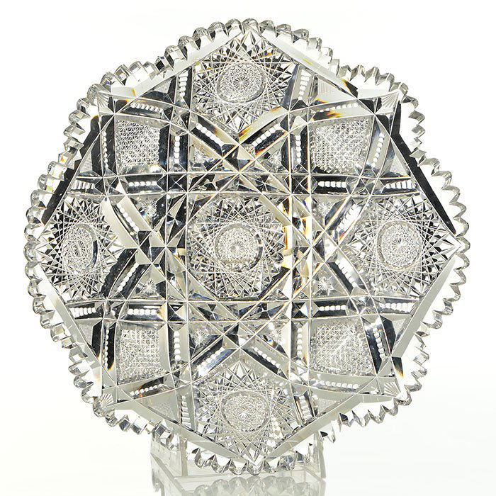 Libbey cut glass tray, Somerset pattern, 12" dia (1 of 1)