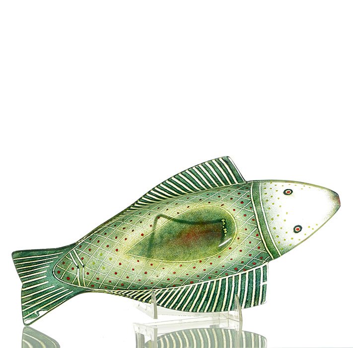 Maurice Heaton" Fish" bowl, 2 5/8€X14 3/4€, (1 of 1)