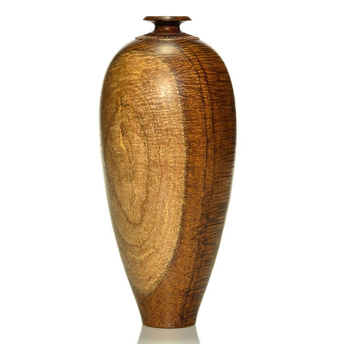John Jordan carved wood vase, 10 1/2", 1991 (1 of 1)
