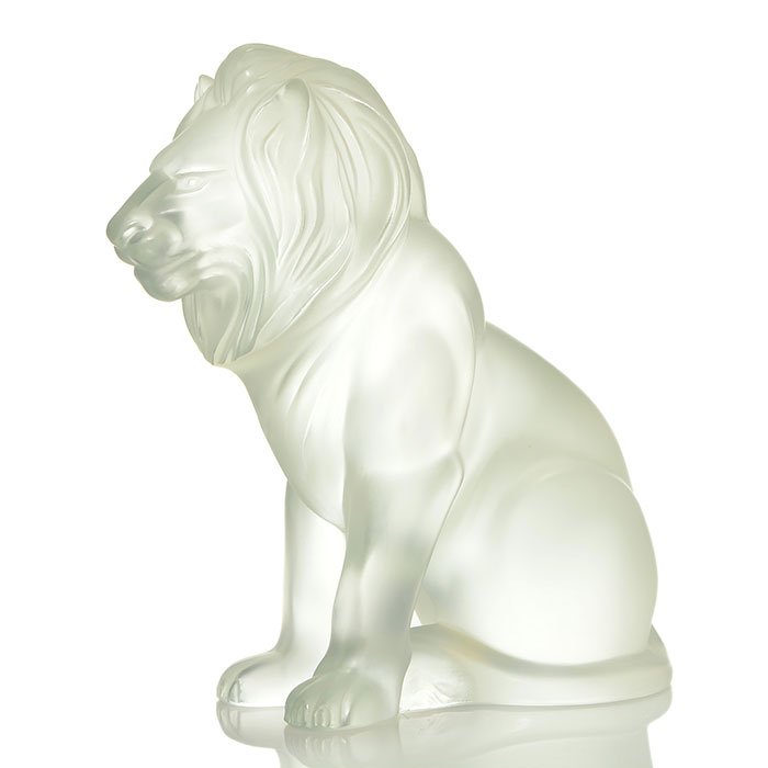 Lalique Bamara African lion, clear frost 8", signed (1 of 1)
