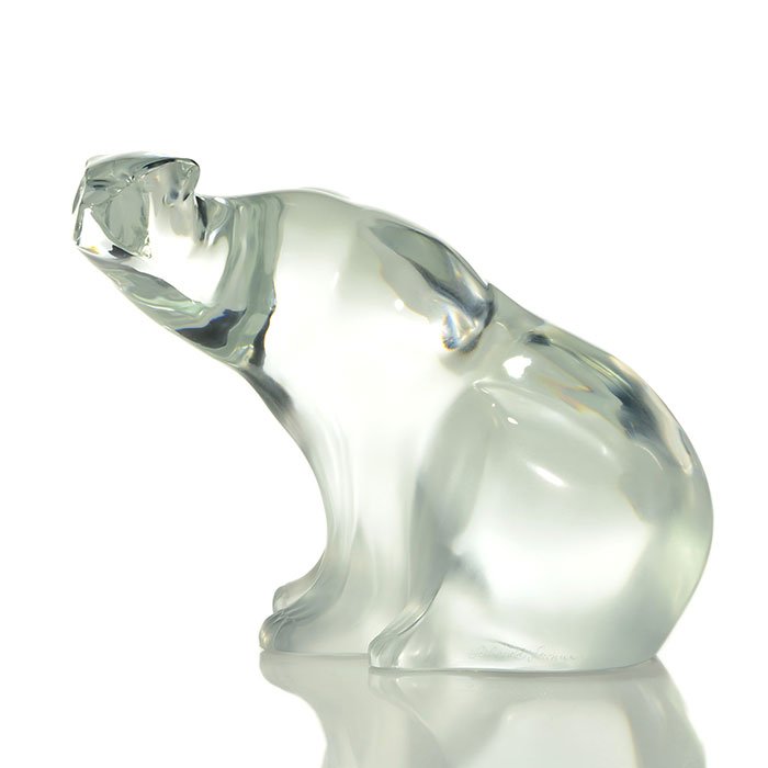 Lalique Polar Bear, clear frosted, 6"X8", signed (1 of 1)