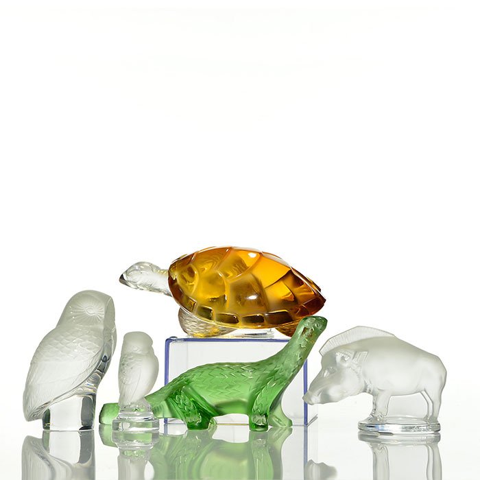 5 Lalique: Boar, Salamander, Owl, Falcon, Turtle (1 of 1)