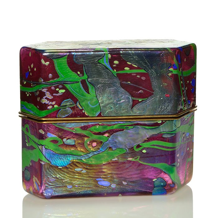 Jack Ink Studio glass & brass box, multicolor, 8"x10" (1 of 7)