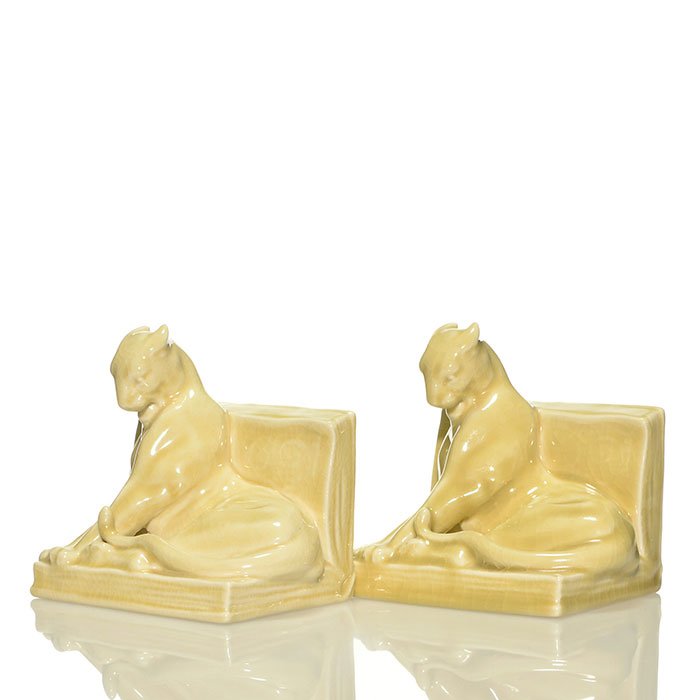 Rookwood pair Panther bookends, 1945, 5 1/2" (1 of 1)