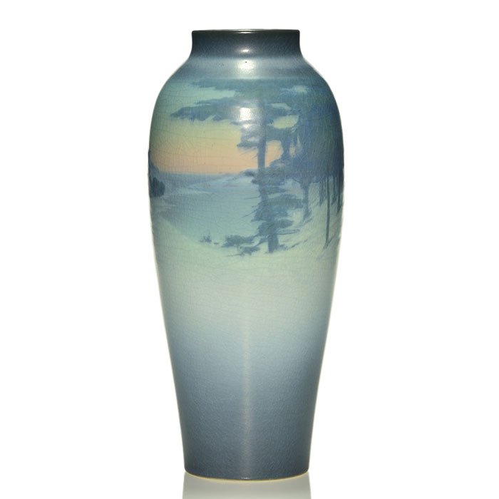 Rookwood Vellum scenic vase, Coyne, '15. 12 1/4" (1 of 2)