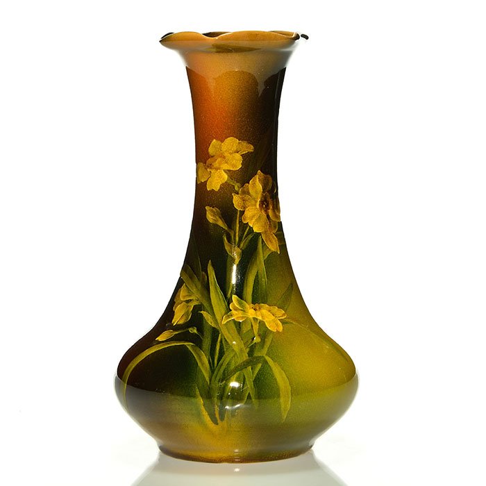 Rookwood Standard vase, daffodils, Baker, 9", 1893 (1 of 2)