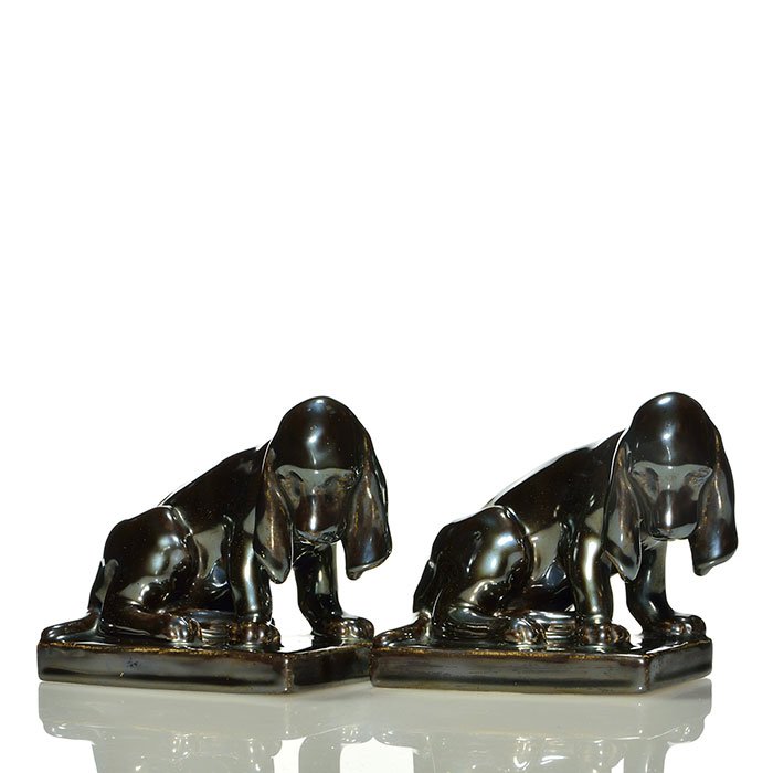 Rookwood Nubian Black dog bookends, 1938,4 7/8" (1 of 1)
