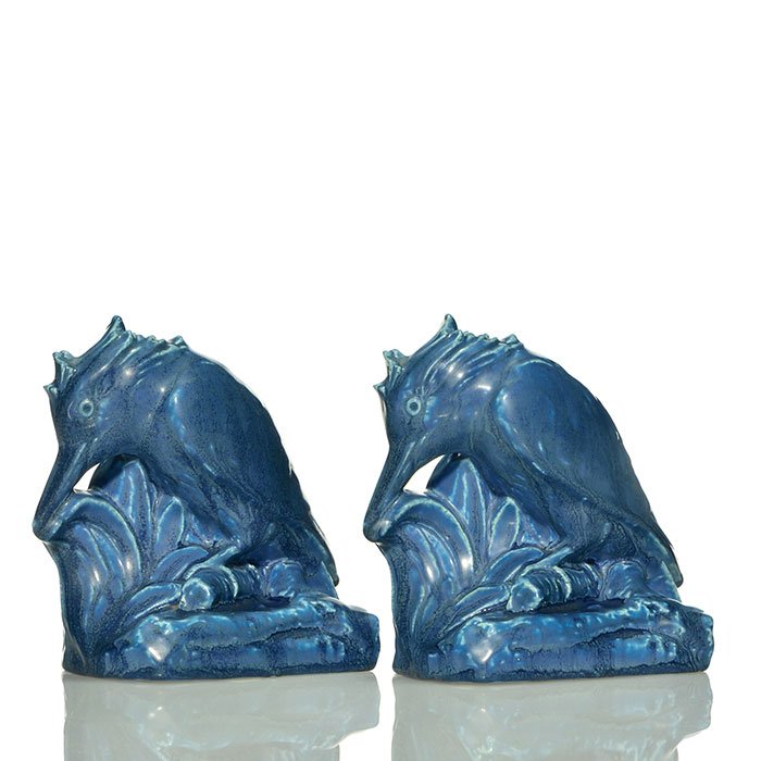 Rookwood Pr Kingfisher bookends,1929,2657, 5 1/2" (1 of 1)