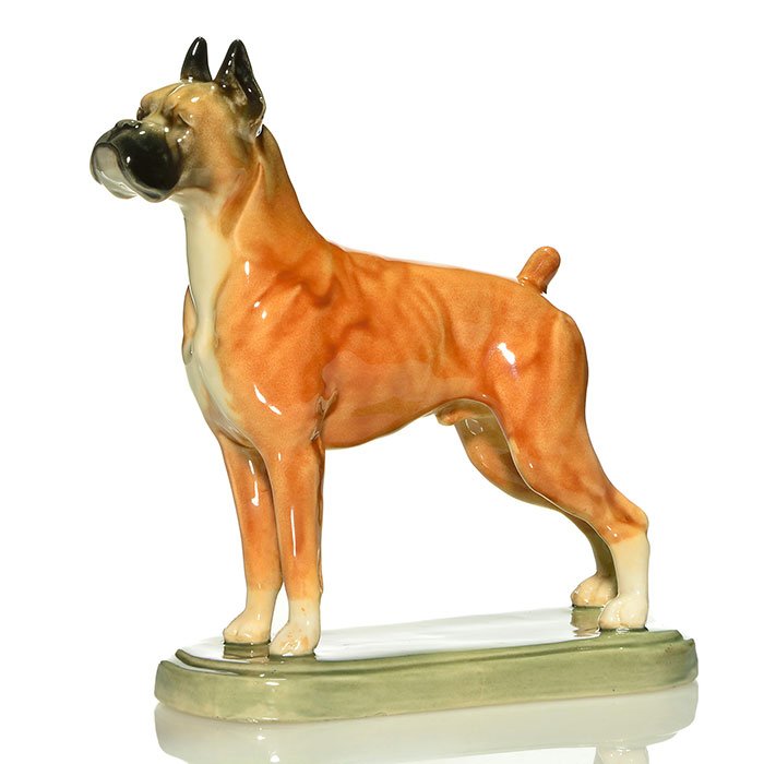 Rookwood polychromed boxer dog, 10 1/4" (1 of 1)