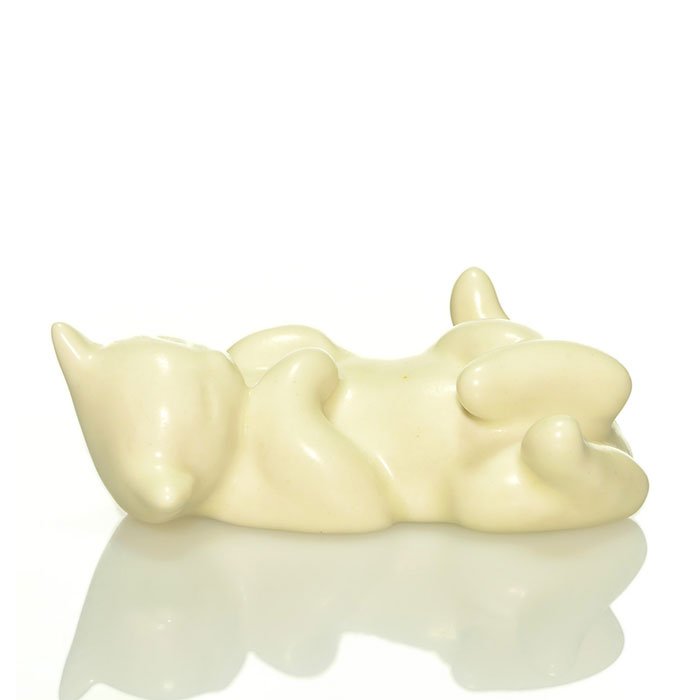 Rookwood Laying Down kitten, white mat, 1 1/4" (1 of 1)