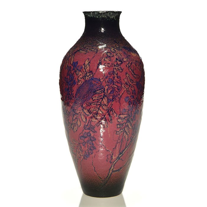 Rookwood 11 1/4" Porcelain vase, ETH, 1922, birds (1 of 2)