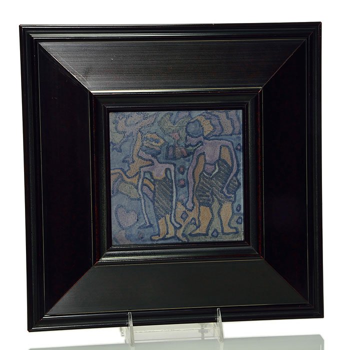 Rookwood trivet, Jensen, King & Queen, bird, 5 5/8" (1 of 2)