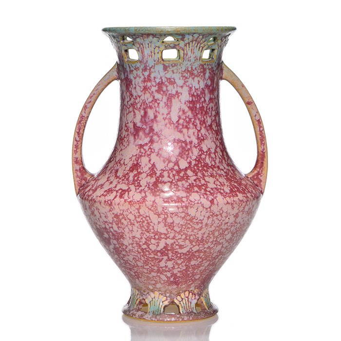 Roseville Ferella vase, shape 510-9, red, 9 1/8" (1 of 1)