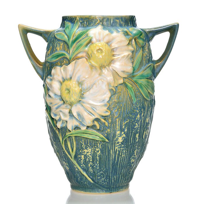 Roseville Experimental Peony vase, 8 1/8" (1 of 3)