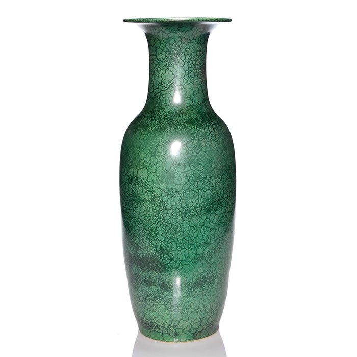 Roseville Pauleo floor vase, green, 20 1/2" (1 of 2)