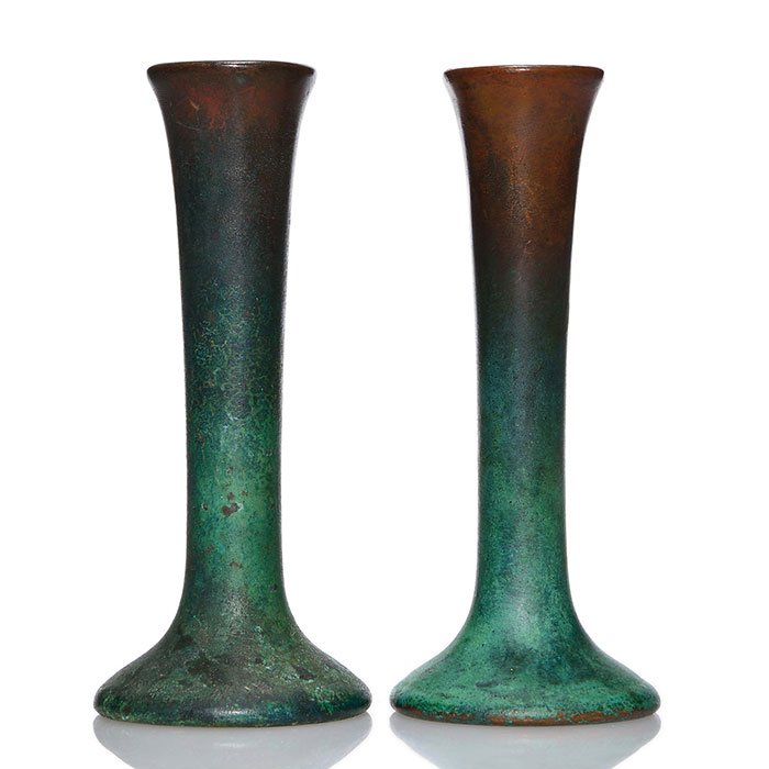 Pr Clewell Copper Clad candlesticks, 6 1/4" (1 of 1)