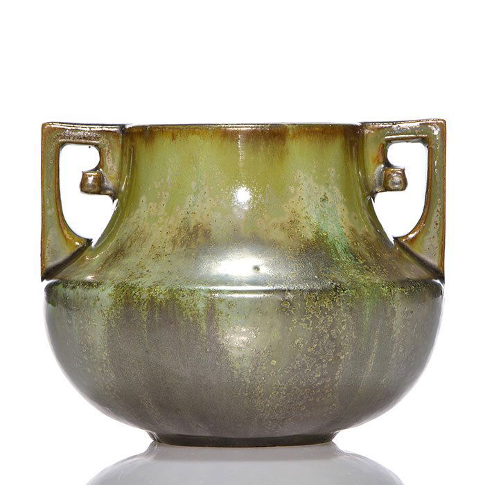 Fulper early vase, 4 3/4", Cucumber Crystalline (1 of 1)