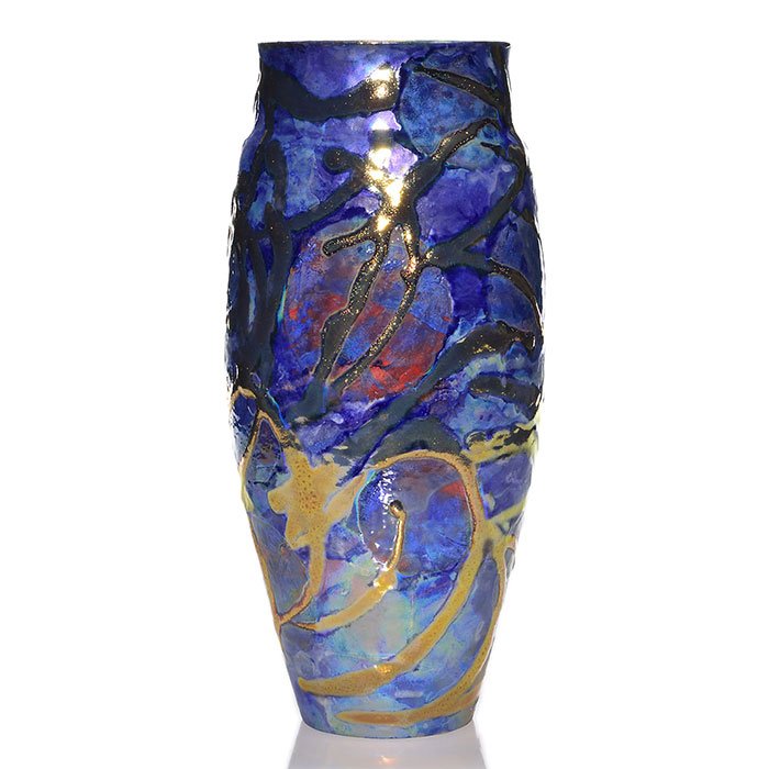 Paul Katrich luster glaze tall vase, 13 1/2" (1 of 1)