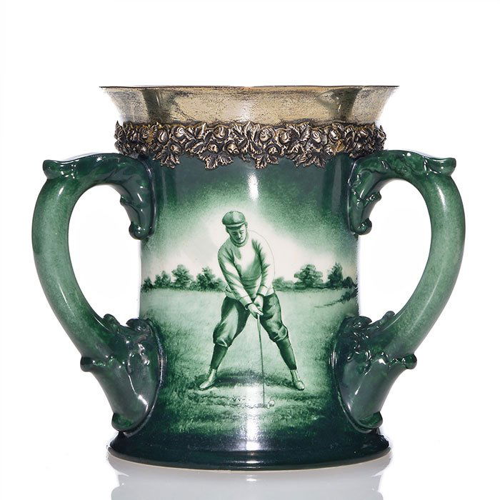 Lenox golfer tyg with silver insert at rim, 6 1/2" (1 of 1)