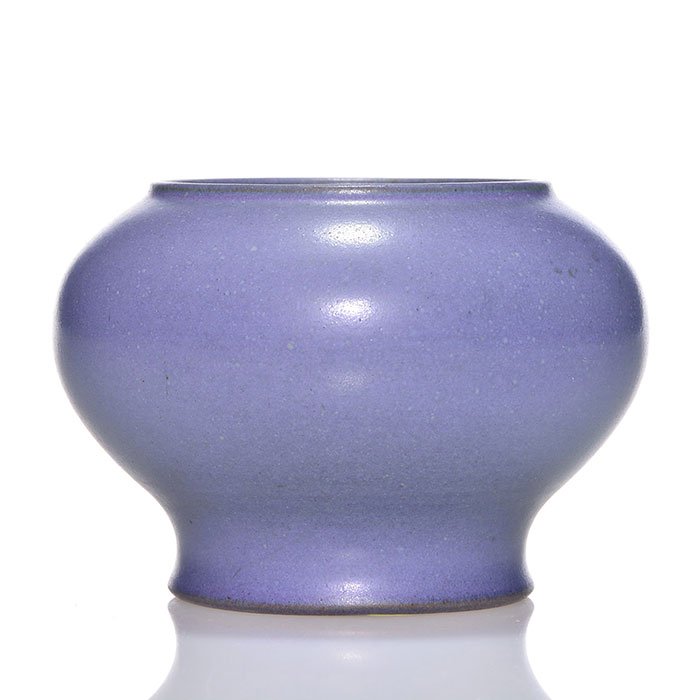 Marblehead Pottery 3" vase, mat purple (1 of 1)