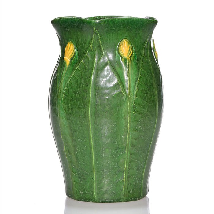 Ephraim Grueby style two color vase, 7 3/4" (1 of 1)
