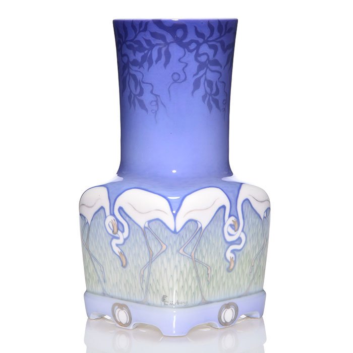 Royal Copenhagen vase, Flamingos, Liisberg, 12 5/8" (1 of 2)