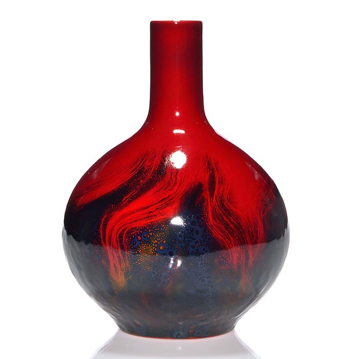 Royal Doulton Veined Flambe' vase, 1618, 9 1/2" (1 of 1)