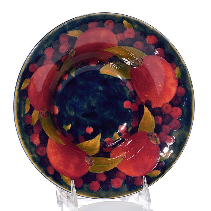 Moorcroft bowl, Pomegranate inside, 3 1/4 x 9 1/8" (1 of 2)