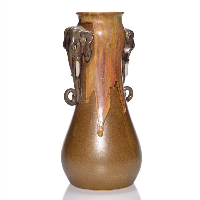 Denbac crystalline glaze Elephant Head vase, 11 1/2" (1 of 1)