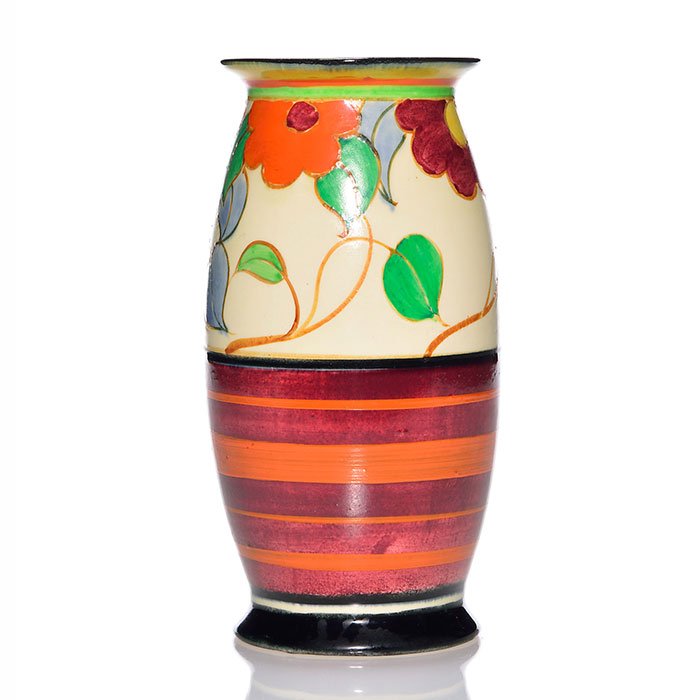 Clarice Cliff Bizarre vase, floral, 7 7/8" (1 of 1)
