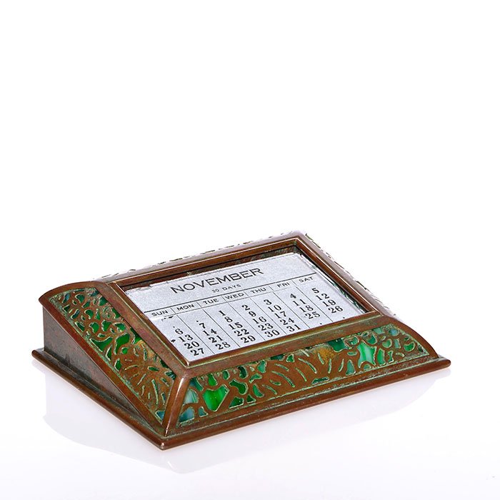 Tiffany bronze Grape Leaf calendar holder, 4 5/8" (1 of 1)