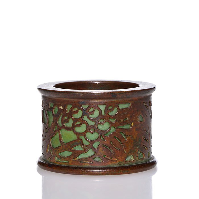 Tiffany bronze Grape circular match holder, 1 1/2" (1 of 1)