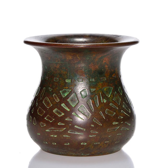 Tiffany bronze Pine Needle match holder, 2 1/2" (1 of 1)