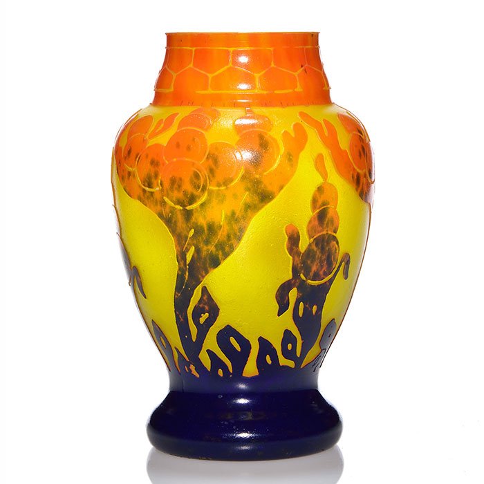 Le Verre Francias cameo Art Deco vase, Irvington (1 of 1)